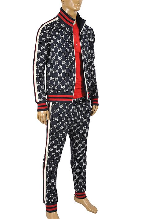 gucci jumpsuit mens blue and red|best looking Gucci sweatsuits.